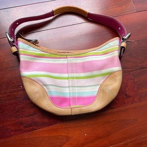 Coach Hampton Stripe Canvas Purse